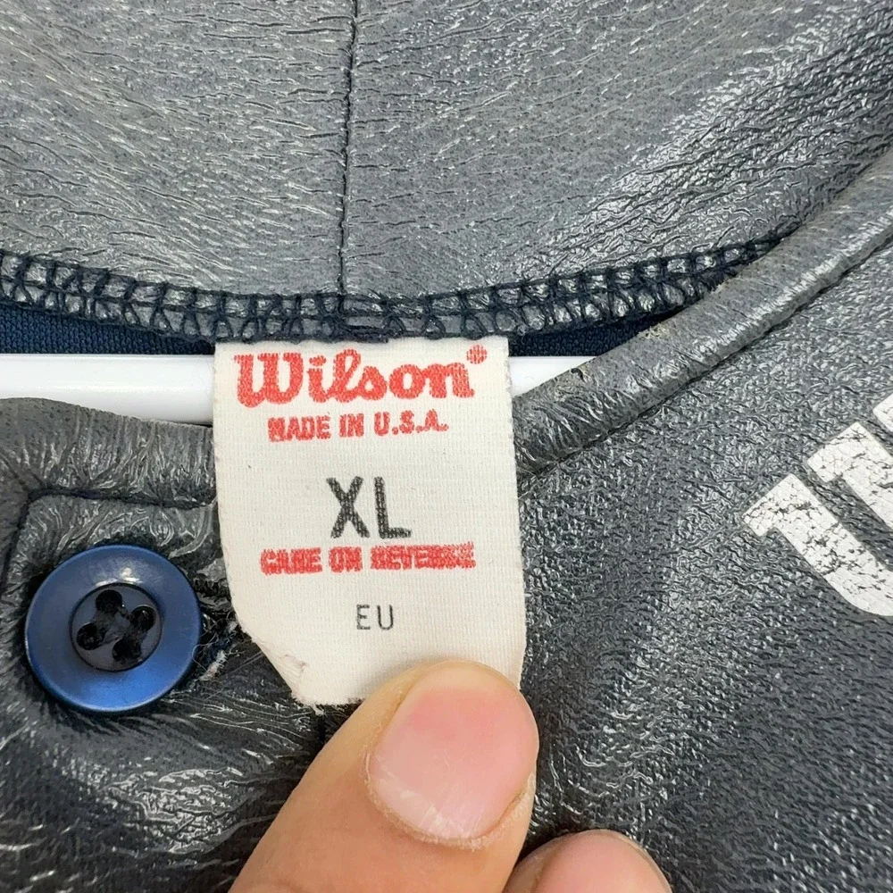 Vintage Chicago Bears Wilson Henley Shirt Mens XL Silver Metallic Sportswear